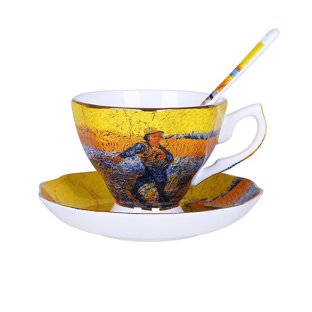 European style small luxury coffee cup ceramic mug