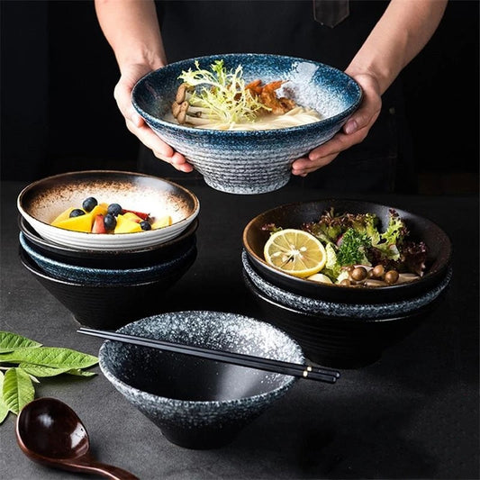 Large ceramic ramen bowl