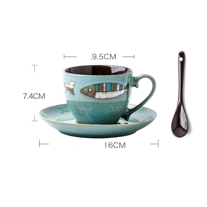 Ceramic Coffee Cup European Style Small Luxury Afternoon Tea Cup Ins Wind Retro Coffee Cup