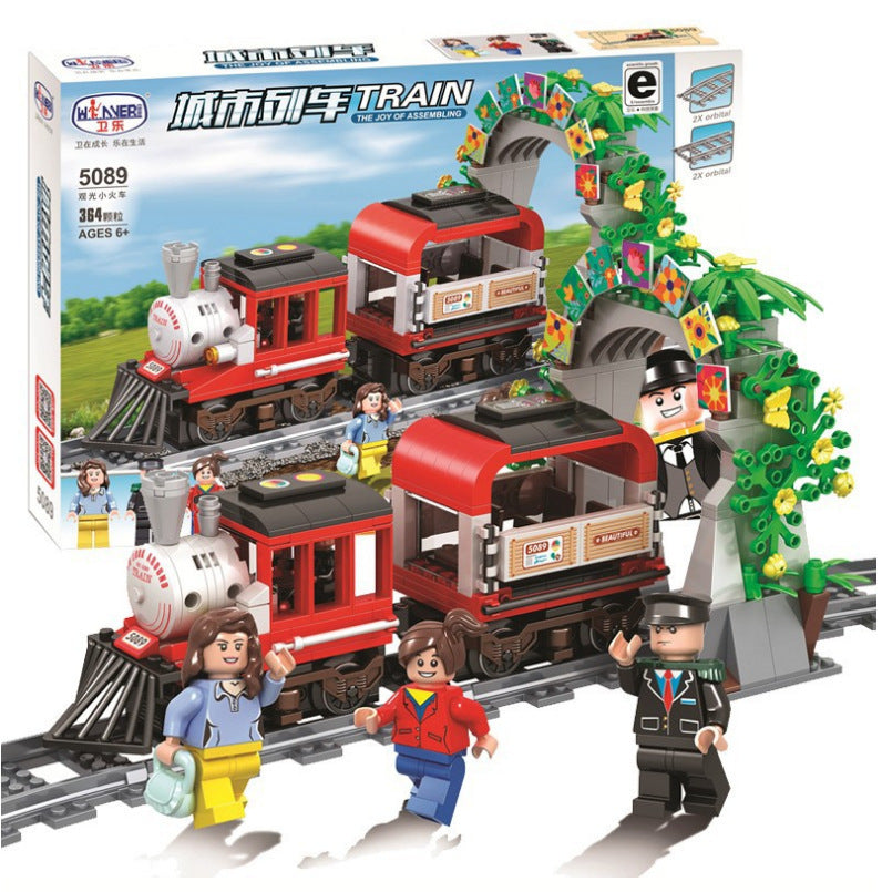 Weile Train Series Steam Train Freight Long-distance Train 5085-5091 Assembled Puzzle Building Block Toys