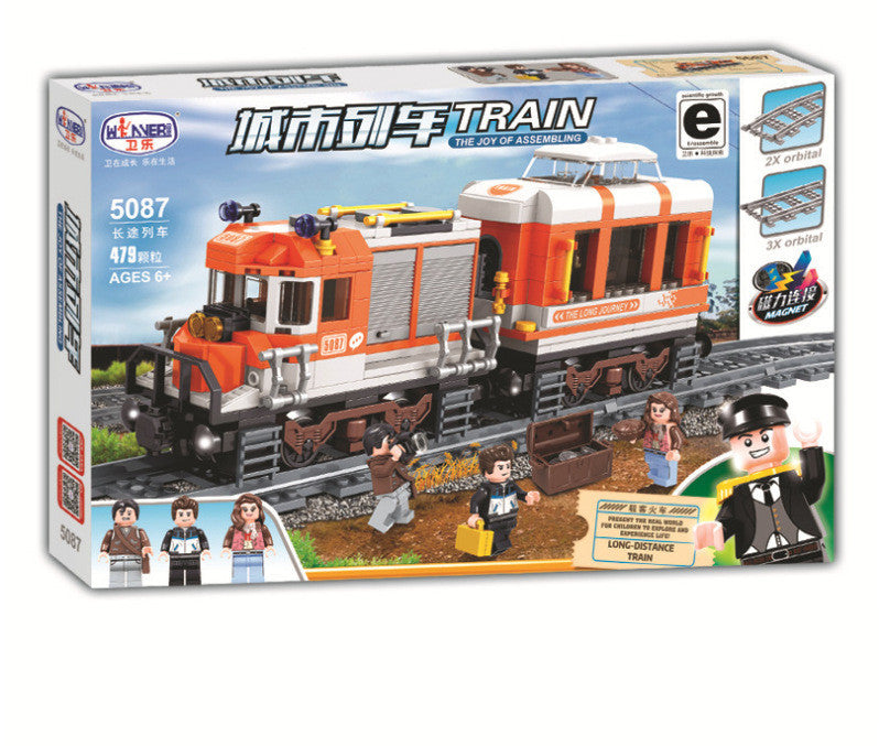 Weile Train Series Steam Train Freight Long-distance Train 5085-5091 Assembled Puzzle Building Block Toys