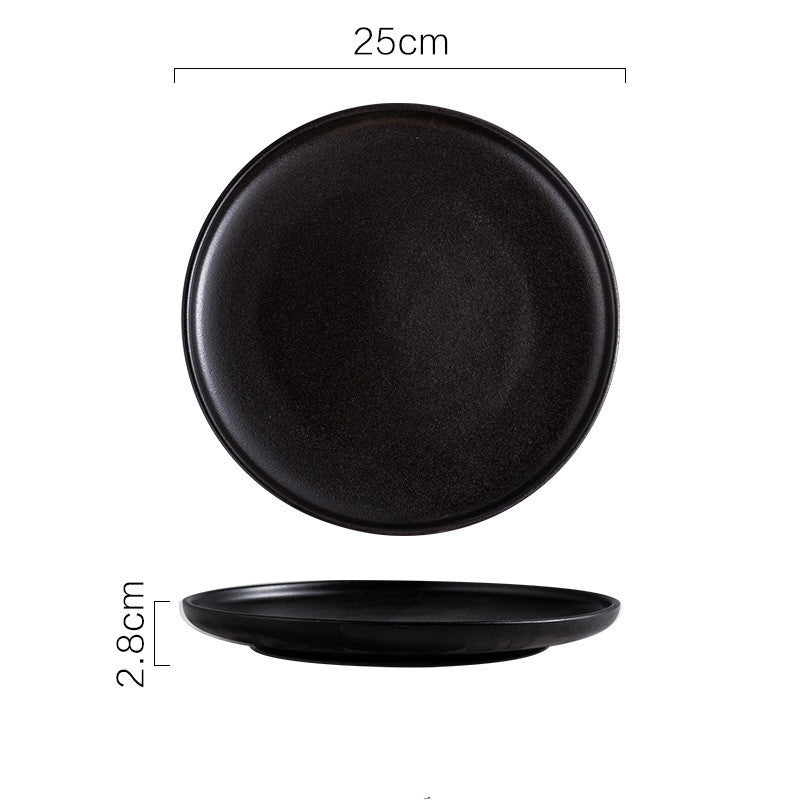 Black Plate, Ceramic Dish, Steak Plate