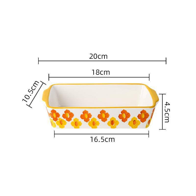 Home Baking Dish Ceramic Plate Creative Rectangular Plate