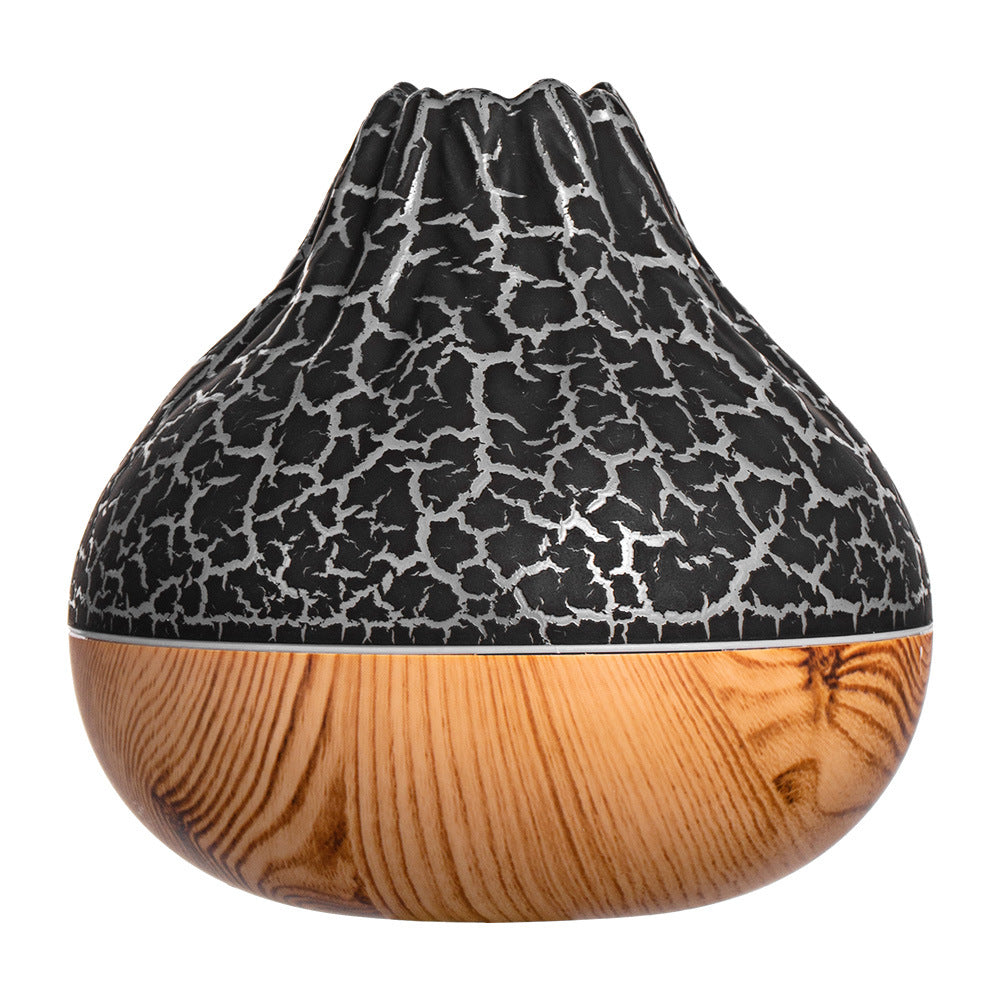 Volcano Humidifier Wood Grain Fog Mute Seven-color Ambience Light