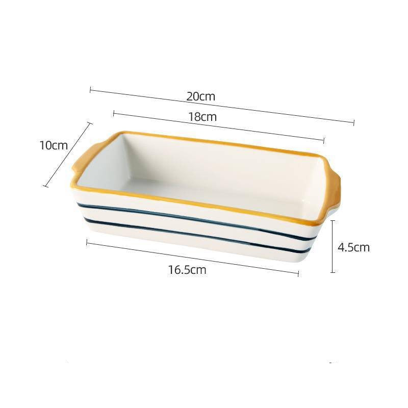 Home Baking Dish Ceramic Plate Creative Rectangular Plate