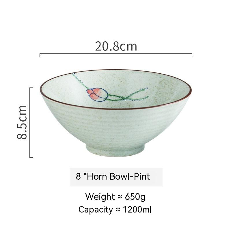 Creative Trumpet Bowl Ceramic Large Rain-hat Shaped Bowl