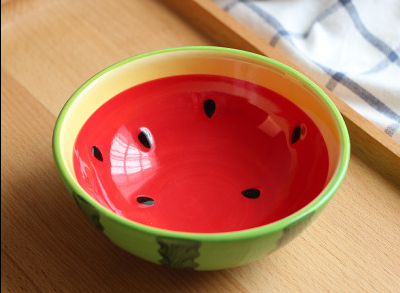 Ceramic Fruit Bowl Watermelon Bowl Creative Watermelon Orange Lemon Ceramic Rice Bowl