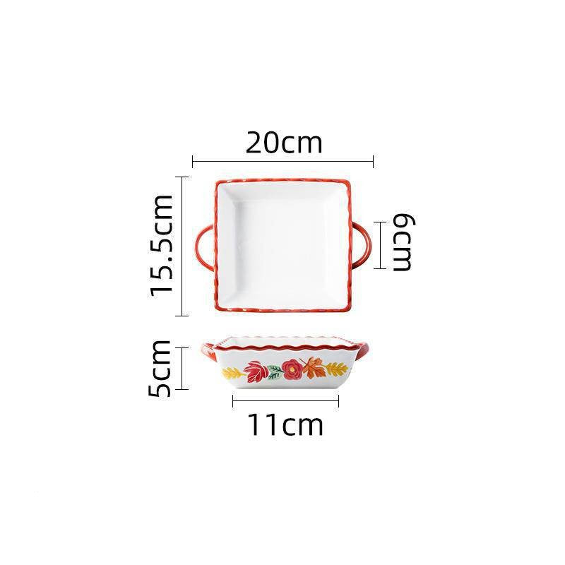 Home Baking Dish Ceramic Plate Creative Rectangular Plate